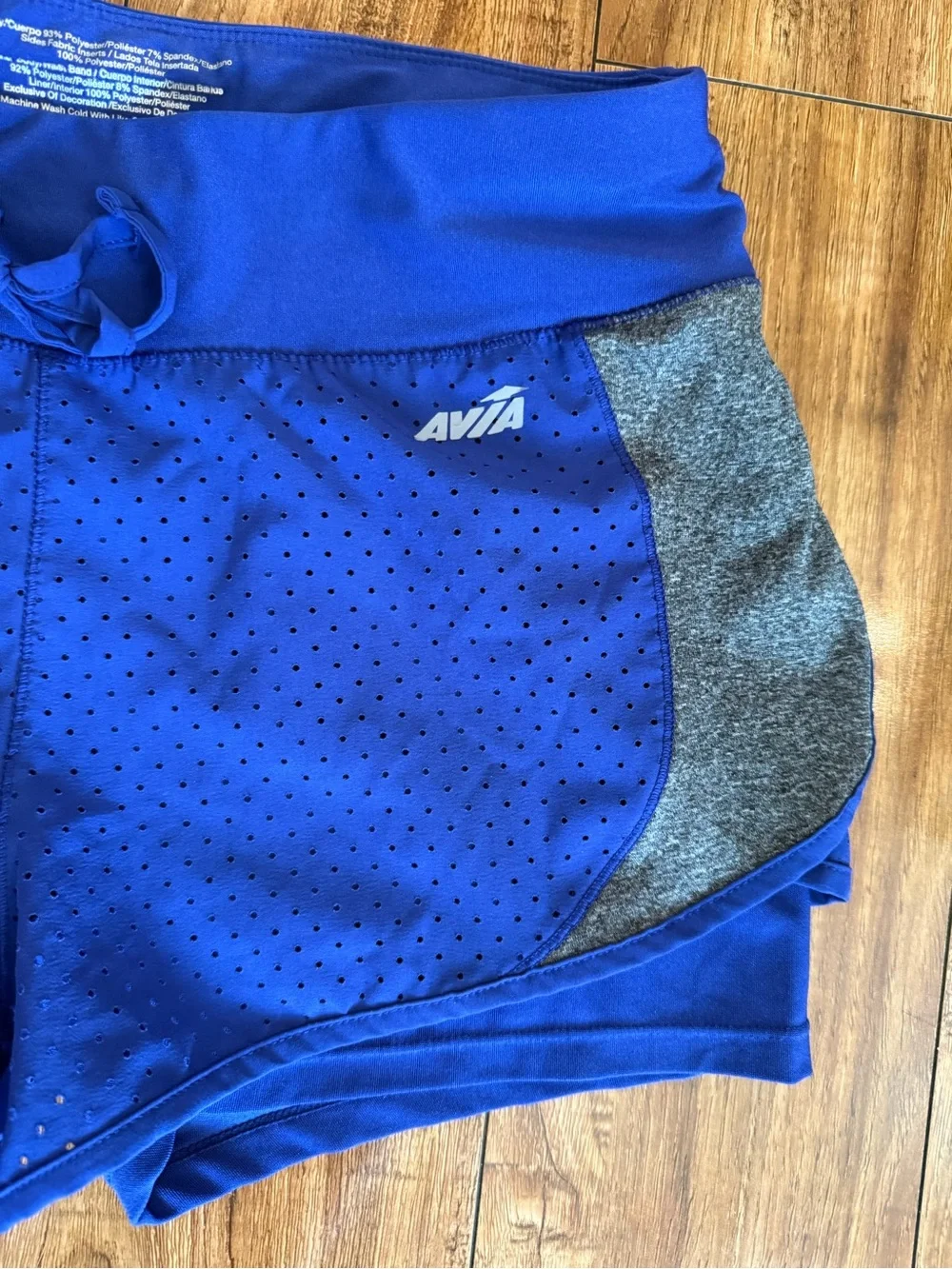 Avia Royal Blue Athletic Shorts Gray Panels Size Medium - Picture 6 of 10